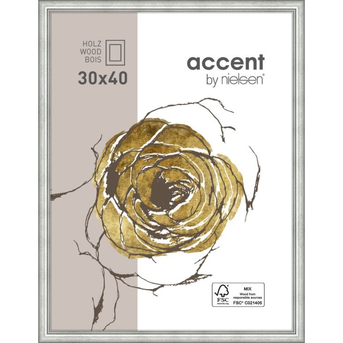Nielsen marco de madera Ascot 21x29,7 cm plata DIN A4 marco para certificado