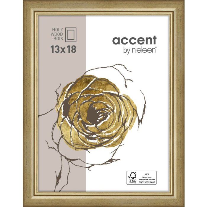 Marco de madera Ascot 24x30 cm dorado