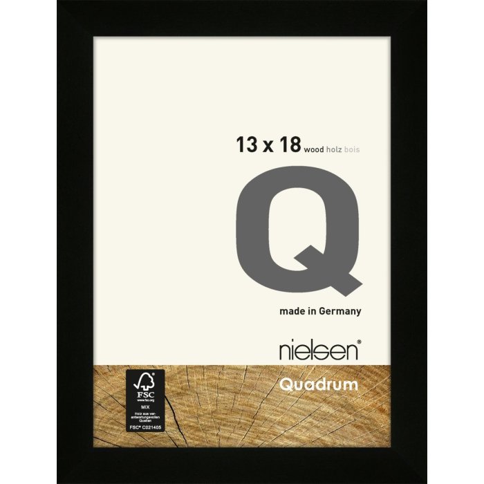 Nielsen Marco de madera a presión Quadrum 13x18 cm negro