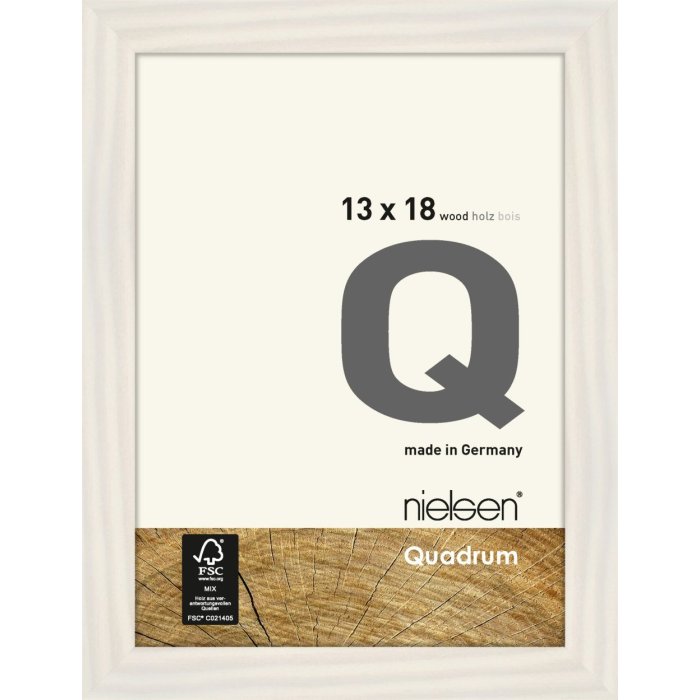 Marco de madera con clip Quadrum 13x18 cm blanco