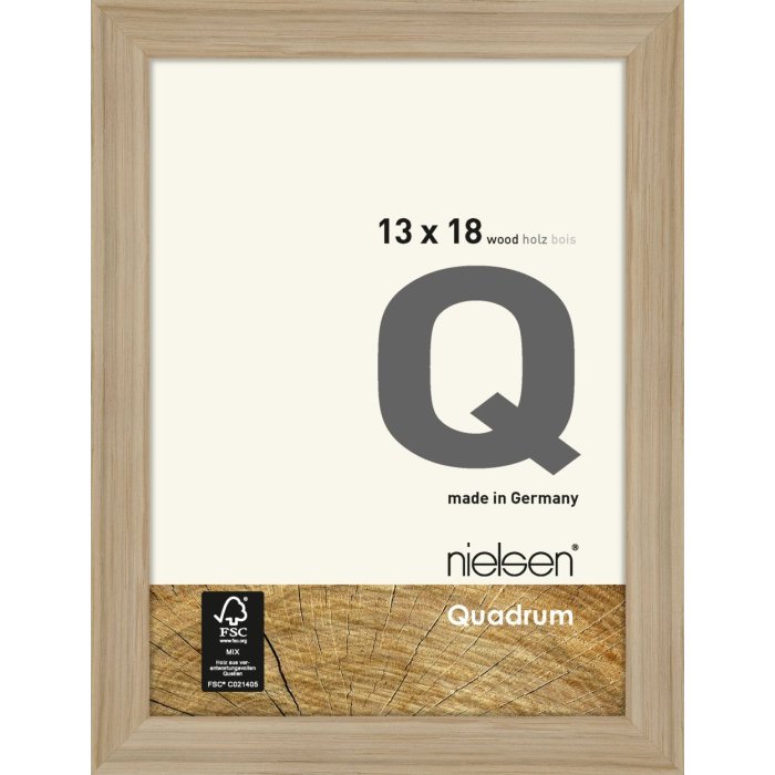 Marco de madera con clip Quadrum 13x18 cm roble natural