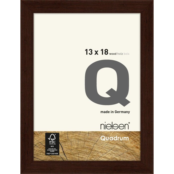 Marco de madera con clip Quadrum 13x18 cm wenge