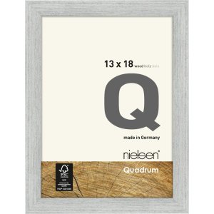Marco de madera con clip Quadrum 13x18 cm plata