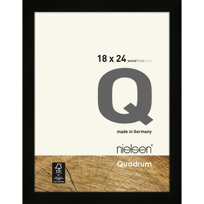 Marco de madera desmontable Quadrum 18x24 cm negro