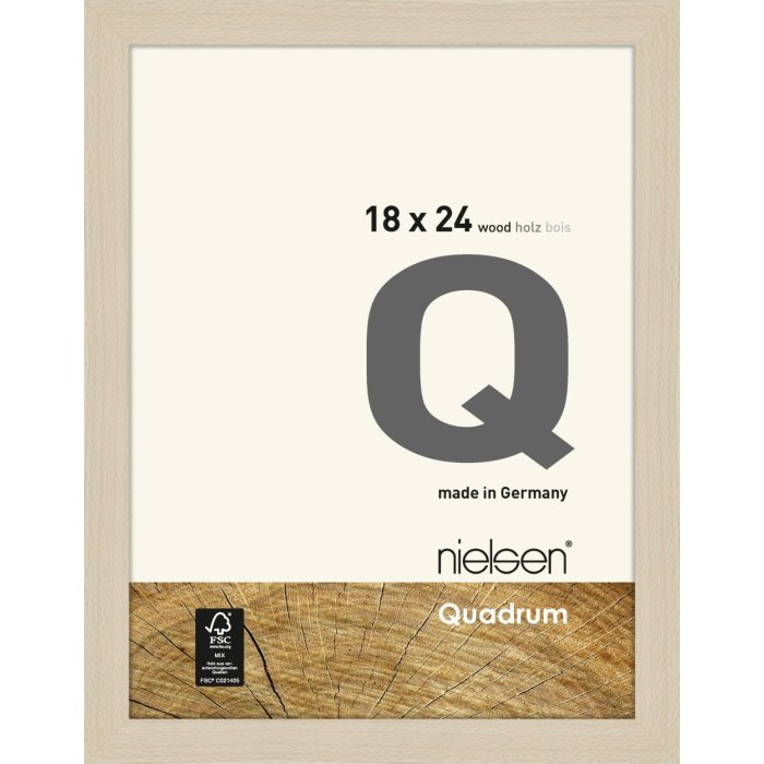 Marco de madera con clip Quadrum 18x24 cm arce