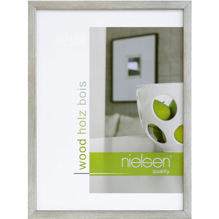 Marco de madera con clip Quadrum 18x24 cm plata