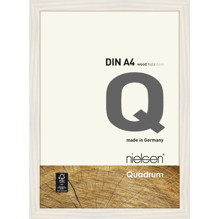 Marco de madera con clip Quadrum 21x30 cm blanco