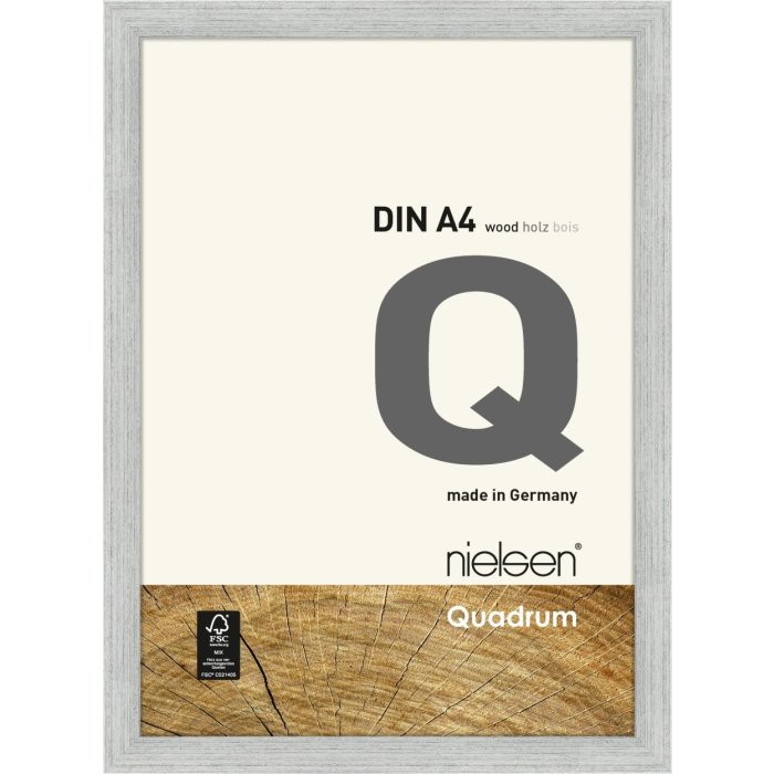 Marco de madera con clip Quadrum 21x30 cm plata