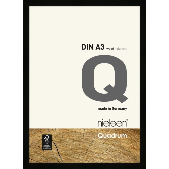Marco de madera con clip Quadrum 30x42 cm negro