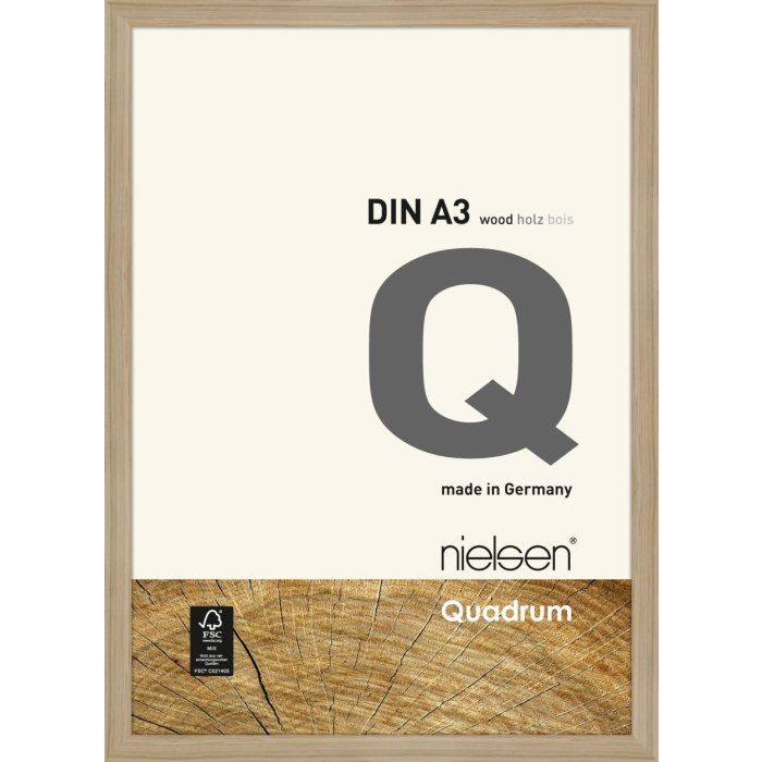 Marco de madera con clip Quadrum 30x42 cm roble natural