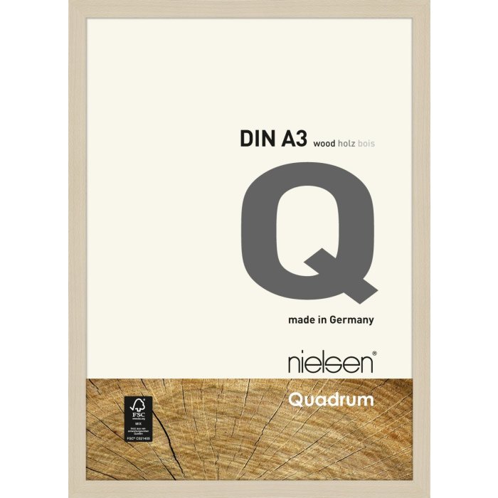 Marco de madera con clip Quadrum 30x42 cm arce