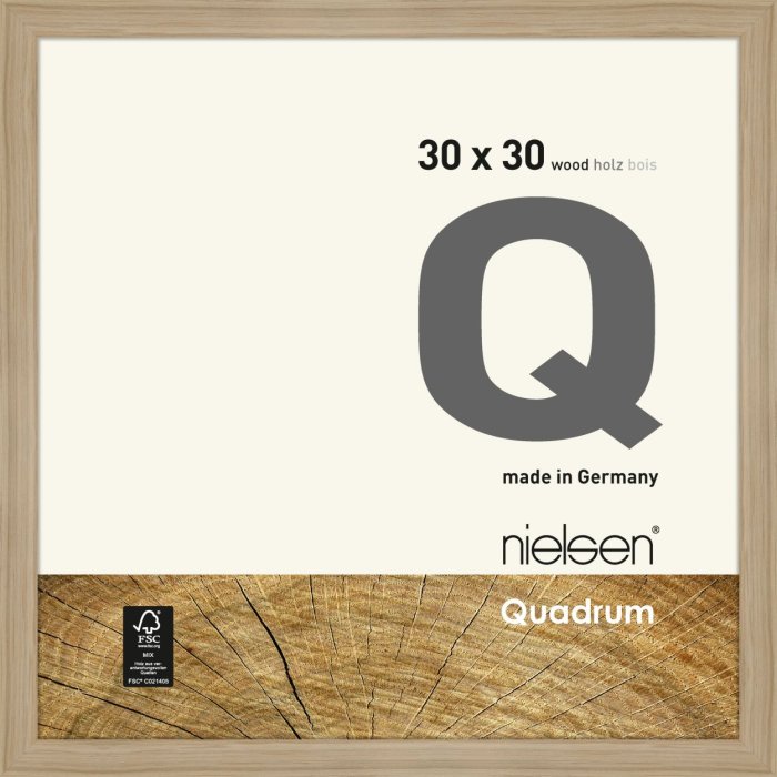 Marco de madera con clip Quadrum 30x30 cm roble natural