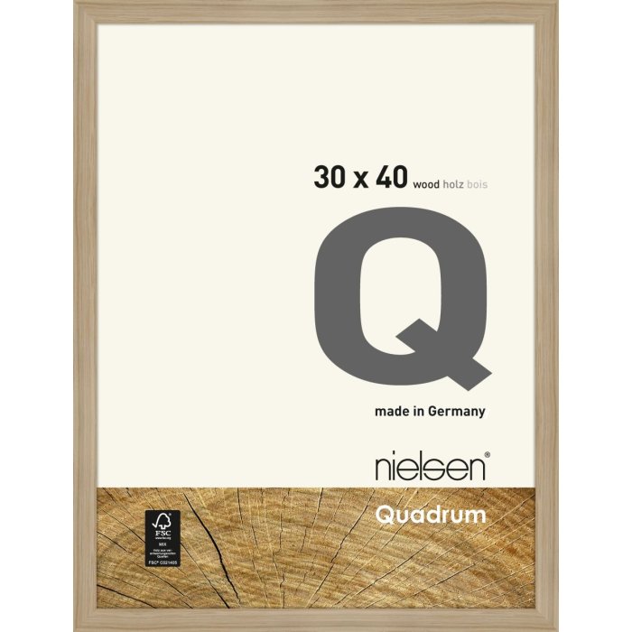 Marco de madera con clip Quadrum 30x40 cm roble natural