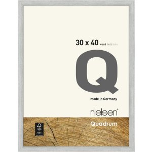 Marco de madera con clip Quadrum 30x40 cm plata