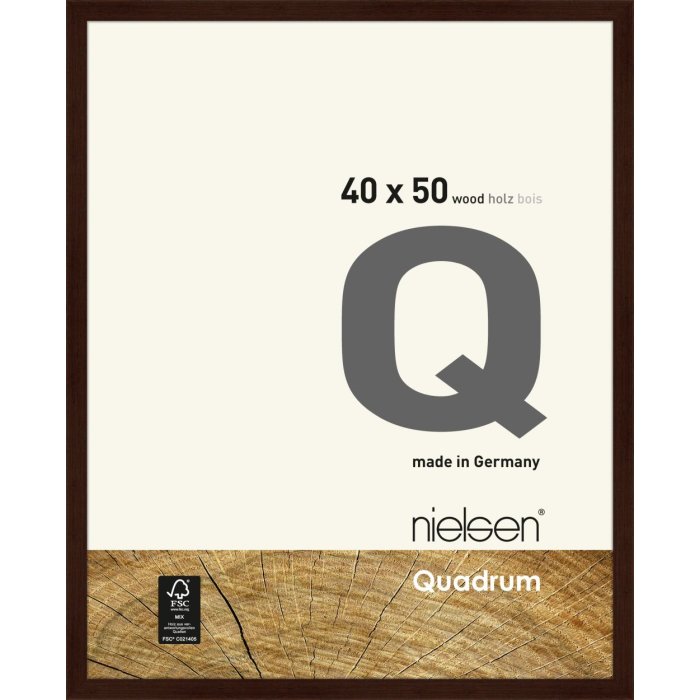Marco de madera con clip Quadrum 40x50 cm wengé