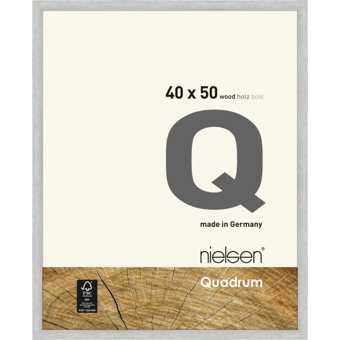 Marco de madera desmontable Quadrum 40x50 cm plata