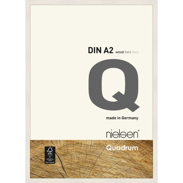 Marco de madera con clip Quadrum 42x60 cm blanco
