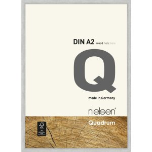 Marco de madera con clip Quadrum 42x60 cm plata