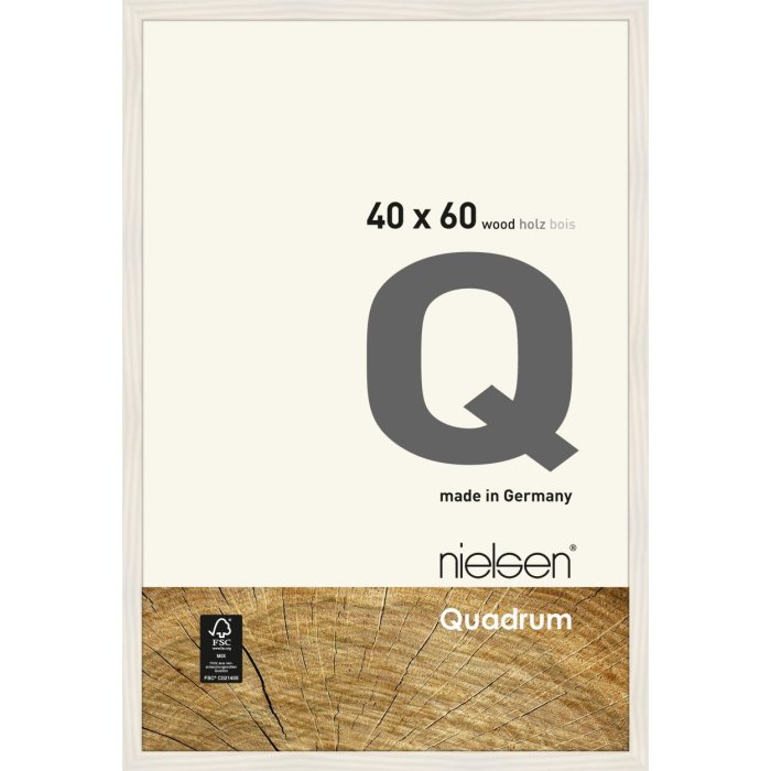 Marco de madera con clip Quadrum 40x60 cm blanco