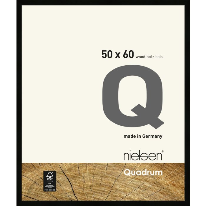Marco de madera con clip Quadrum 50x60 cm negro