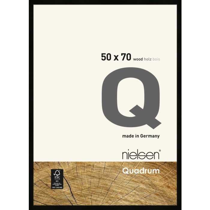 Marco a presión de madera Nielsen Quadrum 50x70 cm negro