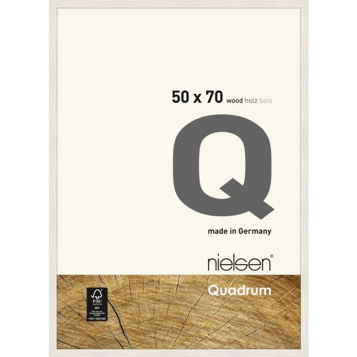 Marco de madera con clip Quadrum 50x70 cm blanco