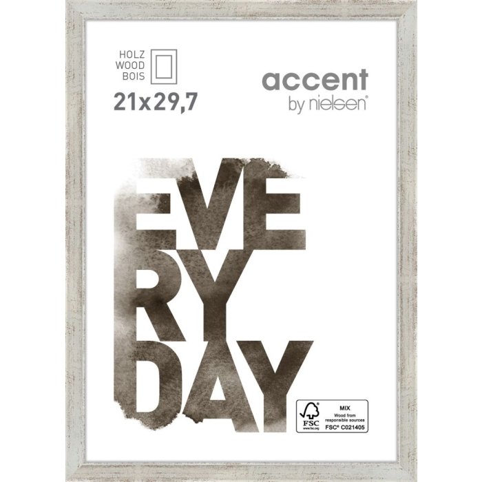 Nielsen Marco de madera Zoom 21x30 cm plata DIN A4 Marco para certificado