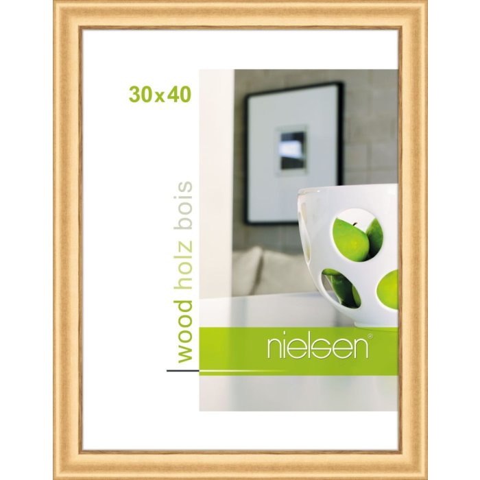 Marco de madera Derby 30x40 cm dorado