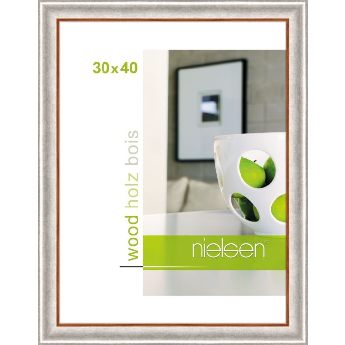 Marco de madera Derby 30x40 cm plata