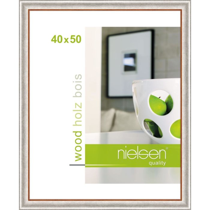 Marco de madera Derby 40x50 cm plata
