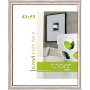 Marco de madera Derby 40x50 cm plata