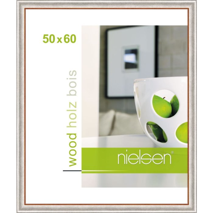 Marco de madera Derby 50x60 cm plata