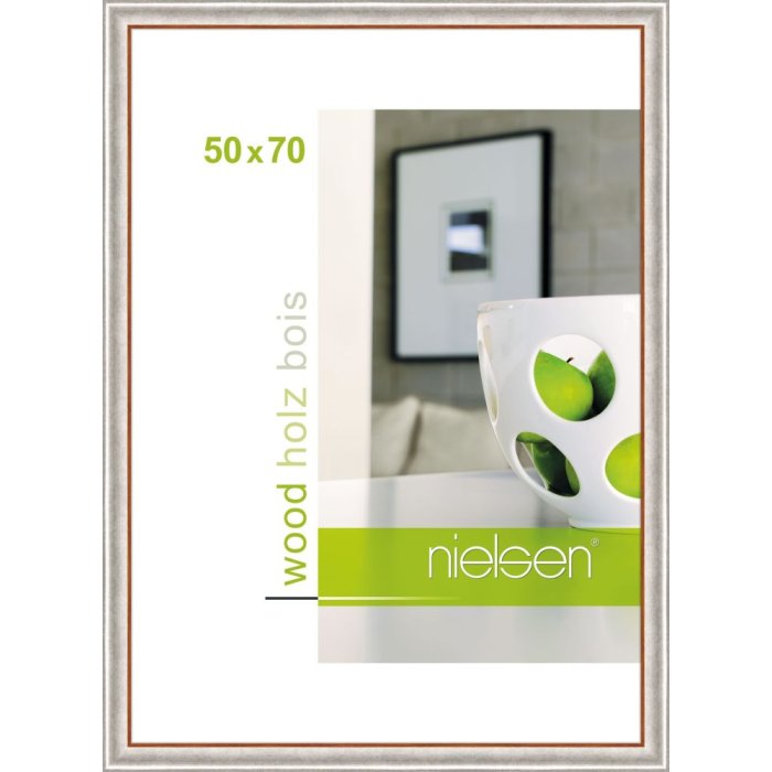 Marco de madera Derby 50x70 cm plata