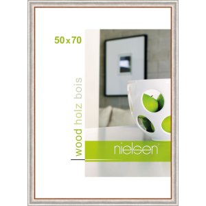 Marco de madera Derby 50x70 cm plata