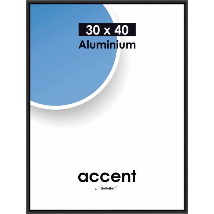 Nielsen Marco de aluminio Accent 30x40 cm negro mate