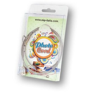 ZEP Cuerda metálica para fotos con 8 imanes 150 cm plata