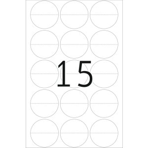 Etiquetas de cierre HERMA perforadas Ø 32 mm redondas transparentes lámina adhesiva extremadamente fuerte mate 240 unid.