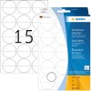 Etiquetas de cierre HERMA perforadas Ø 32 mm redondas transparentes lámina adhesiva extremadamente fuerte mate 240 unid.