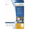 Etiquetas HERMA resistentes A4 Ø 85 mm redondas blancas lámina fuertemente adhesiva mate resistente a la intemperie 150 unid.