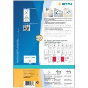 Etiquetas de dirección HERMA A4 blancas 99,1x139 mm papel reposicionable mate opaco 400 unid.