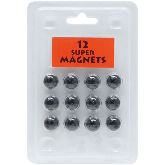 Blíster 12 imanes negro