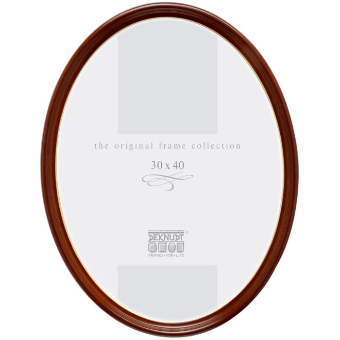 Marco de plástico S100 oval 18x24 cm nogal