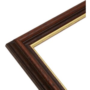 Marco de madera Deknudt S406 nogal 13x18 cm borde dorado