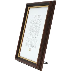 Marco de madera Deknudt S406 nogal 13x18 cm borde dorado