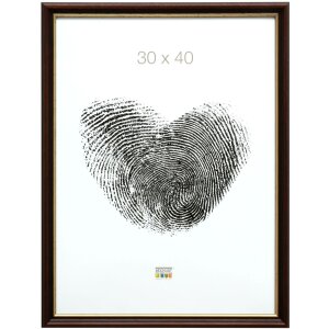 Marco de madera Deknudt S406 nogal 20x30 cm borde dorado