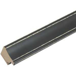Marco de madera S40J Lona 13x13 cm pintado negro estrecho