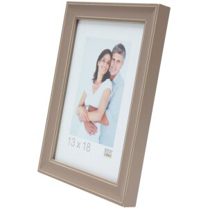 Marco de madera S40J Lona 20x20 cm beige pintado estrecho