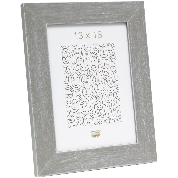 Marco de madera S49B gris-beige pintado 13x13 cm