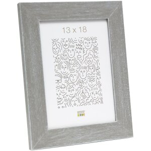 Marco de madera S49B gris-beige pintado 13x13 cm