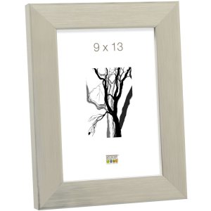 Marco de plástico S41VD4 plata brillo 9x13 cm